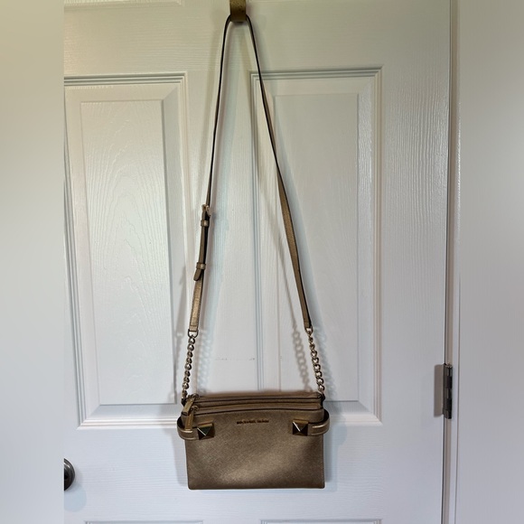 Michael Kors Karla Metallic Leather Crossbody - Picture 3 of 9